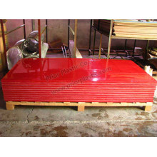 Hoja HDPE rojo con plataforma de madera fumigado de exportación